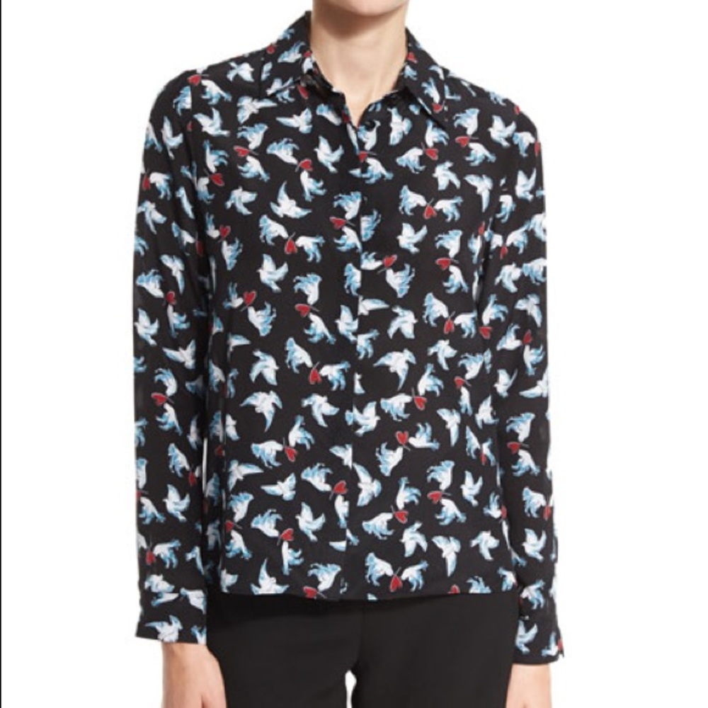 Alice + Olivia ‘Willa Dove & Heart Print’ Shirt